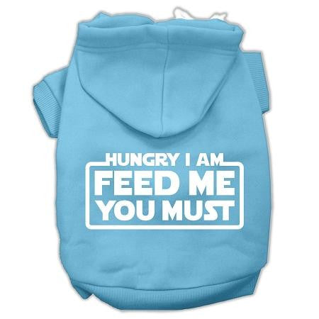 Hungry I Am Screen Print Pet Hoodies Baby Blue Size Lg (14)