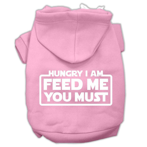 Hungry I Am Screen Print Pet Hoodies Light Pink Size Med (12)