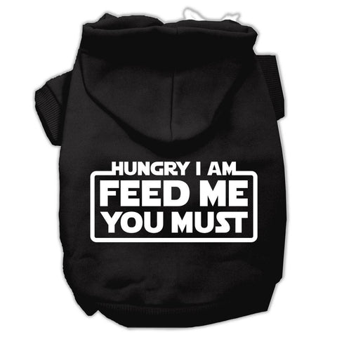 Hungry I am Screen Print Pet Hoodies Black Size Sm (10)