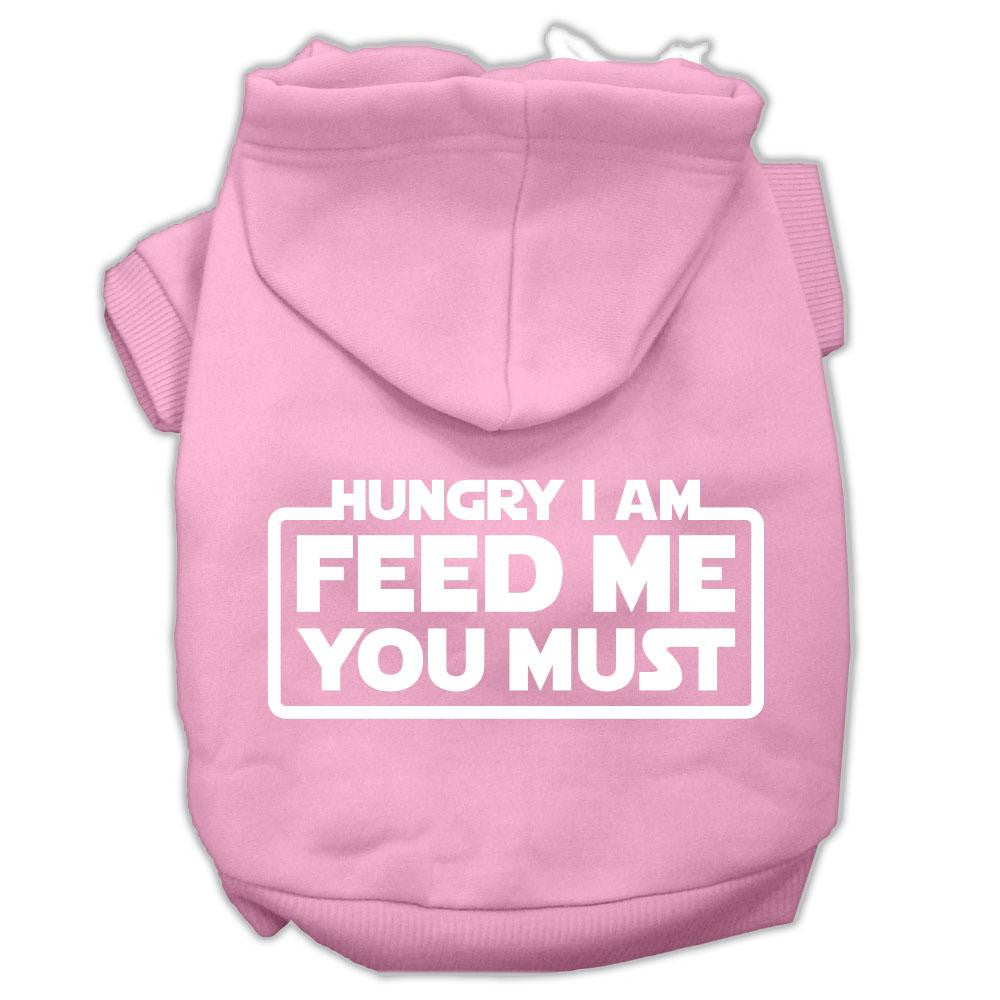 Hungry I Am Screen Print Pet Hoodies Light Pink Size Xs (8)