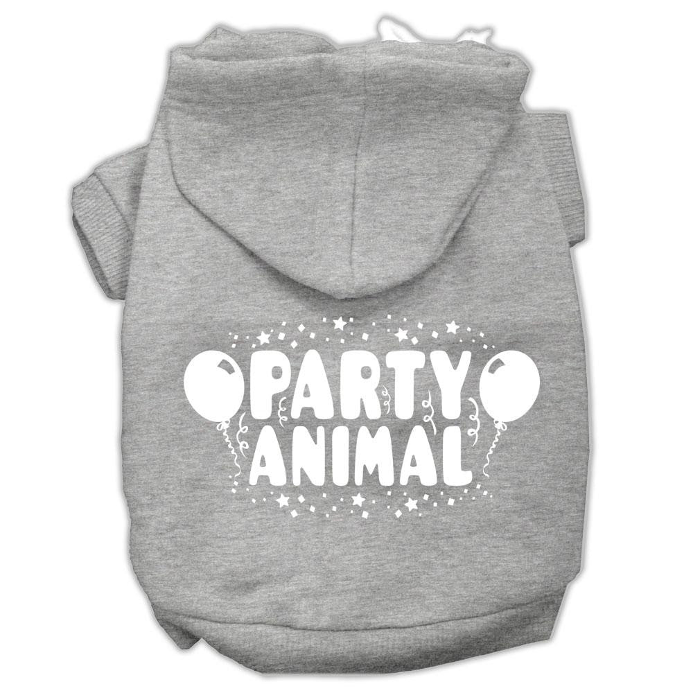 Party Animal Screen Print Pet Hoodies Grey Size Xxl (18)