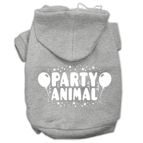 Party Animal Screen Print Pet Hoodies Grey Size Xxl (18)