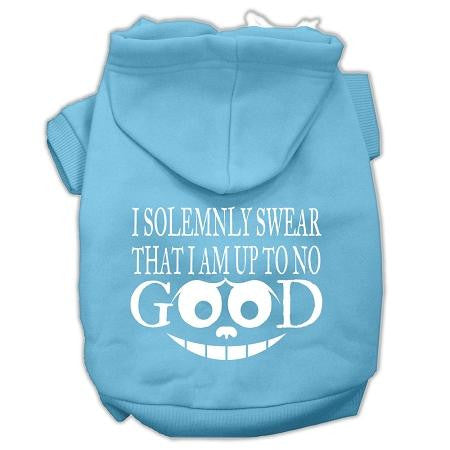 Up To No Good Screen Print Pet Hoodies Baby Blue Size Lg (14)