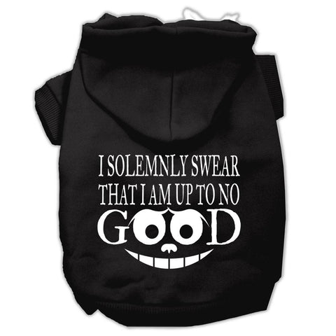 Up to No Good Screen Print Pet Hoodies Black Size Lg (14)