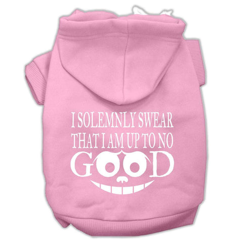 Up To No Good Screen Print Pet Hoodies Light Pink Size Lg (14)