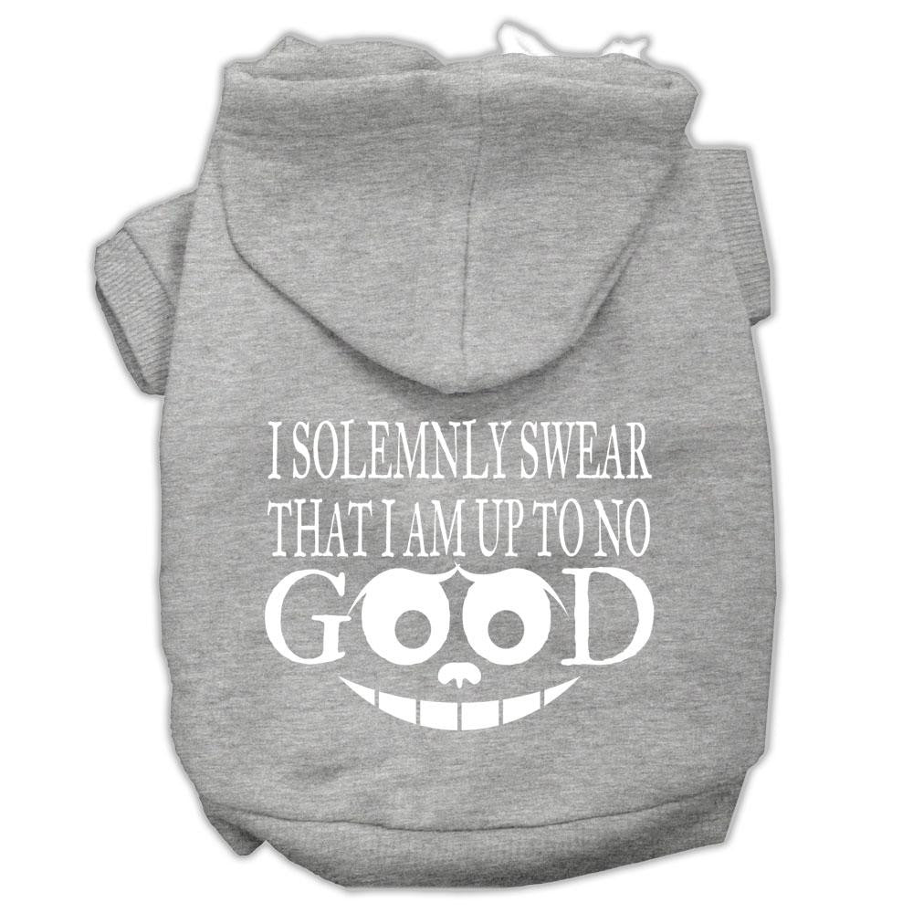 Up To No Good Screen Print Pet Hoodies Grey Size Xs (8)