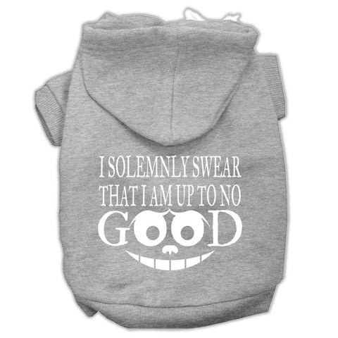Up To No Good Screen Print Pet Hoodies Grey Size Xs (8)