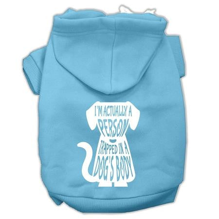 Trapped Screen Print Pet Hoodies Baby Blue Size Lg (14)