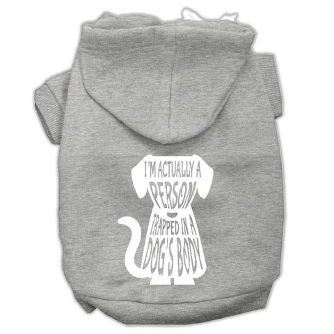 Trapped Screen Print Pet Hoodies Grey Size Lg (14)