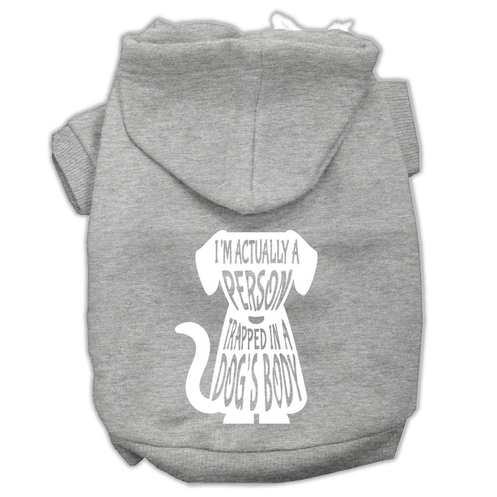 Trapped Screen Print Pet Hoodies Grey Size Med (12)