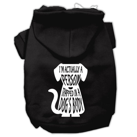 Trapped Screen Print Pet Hoodies Black Size Sm (10)