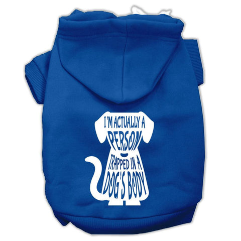 Trapped Screen Print Pet Hoodies Blue Size XS (8)