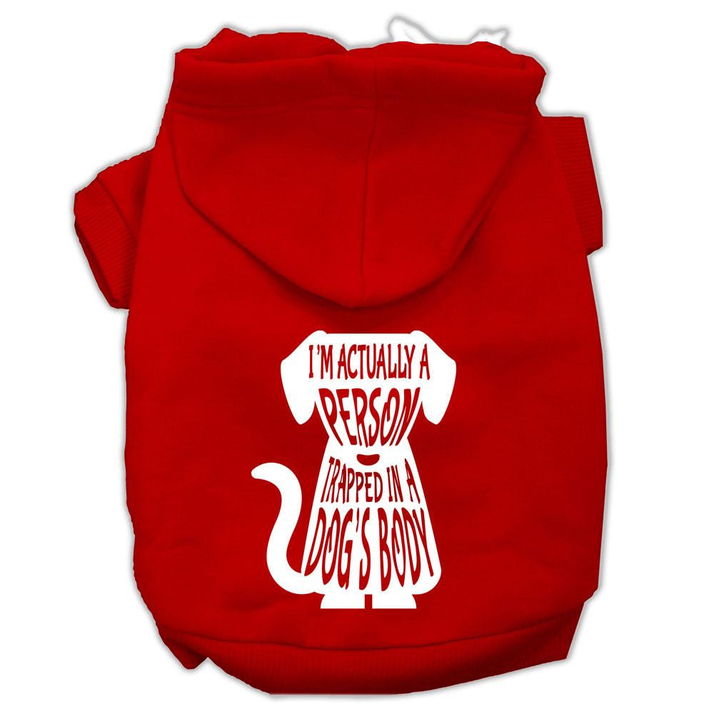 Trapped Screen Print Pet Hoodies Red Size XXXL (20)