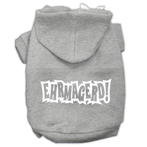 Ehrmagerd Screen Print Pet Hoodies Grey Size Lg (14)
