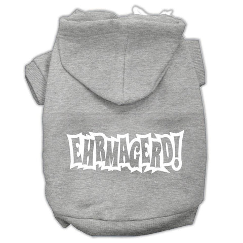 Ehrmagerd Screen Print Pet Hoodies Grey Size Lg (14)