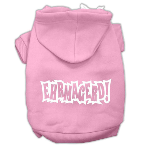 Ehrmagerd Screen Print Pet Hoodies Light Pink Size Lg (14)