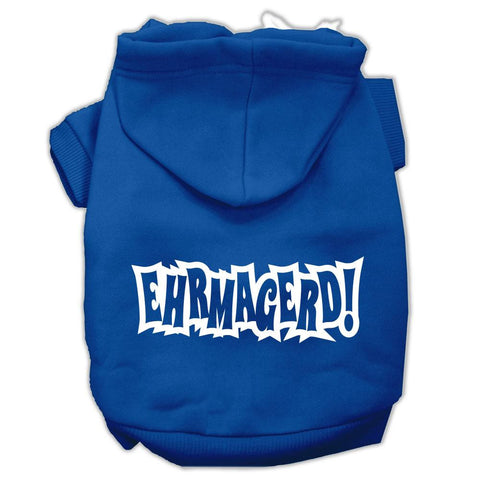 Ehrmagerd Screen Print Pet Hoodies Blue Size Med (12)