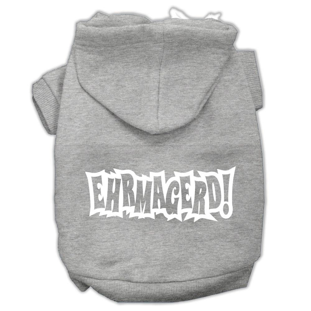 Ehrmagerd Screen Print Pet Hoodies Grey Size Xs (8)