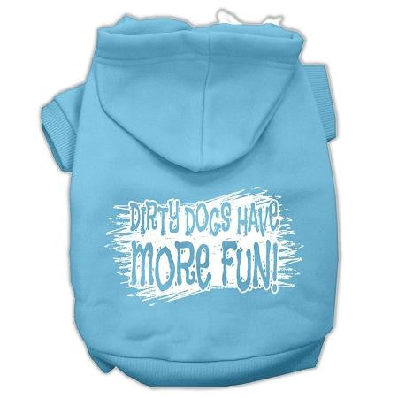 Dirty Dogs Screen Print Pet Hoodies Baby Blue Size Lg (14)