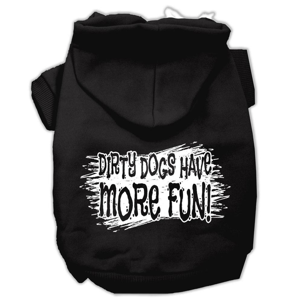 Dirty Dogs Screen Print Pet Hoodies Black Size Lg (14)