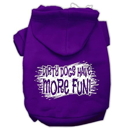 Dirty Dogs Screen Print Pet Hoodies Purple Size Med (12)