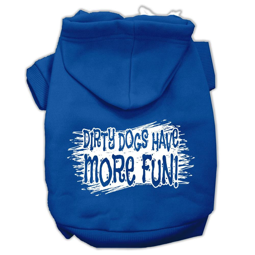 Dirty Dogs Screen Print Pet Hoodies Blue Size Sm (10)