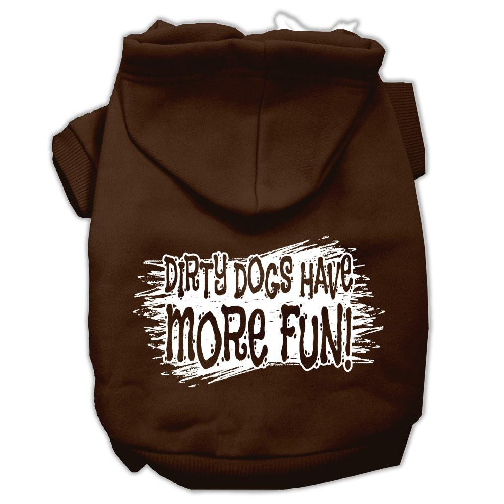 Dirty Dogs Screen Print Pet Hoodies Brown Size XL (16)