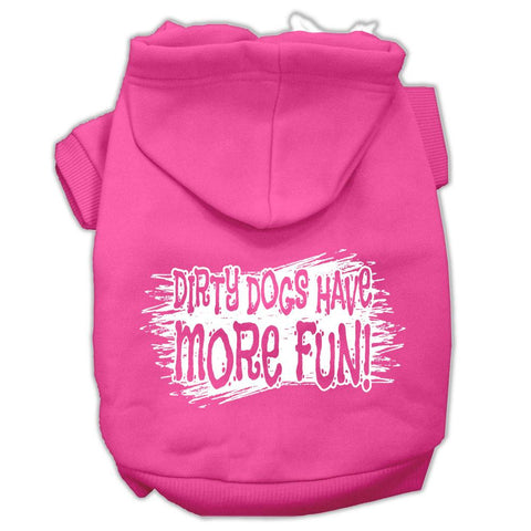 Dirty Dogs Screen Print Pet Hoodies Bright Pink Size XS (8)