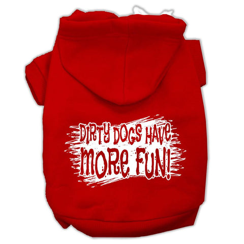 Dirty Dogs Screen Print Pet Hoodies Red Size XXXL (20)