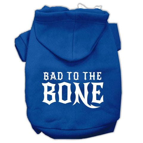 Bad To The Bone Dog Pet Hoodies Blue Size Lg (14)