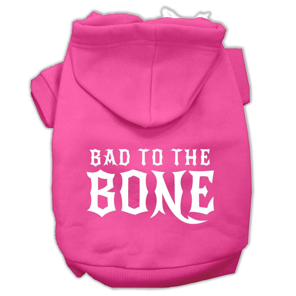 Bad To The Bone Dog Pet Hoodies Bright Pink Size Med (12)