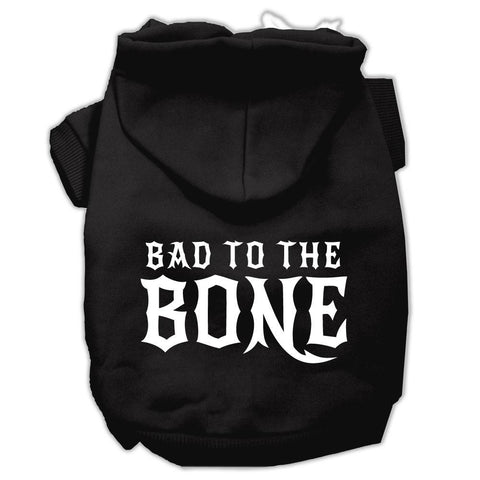 Bad to the Bone Dog Pet Hoodies Black Size XS (8)