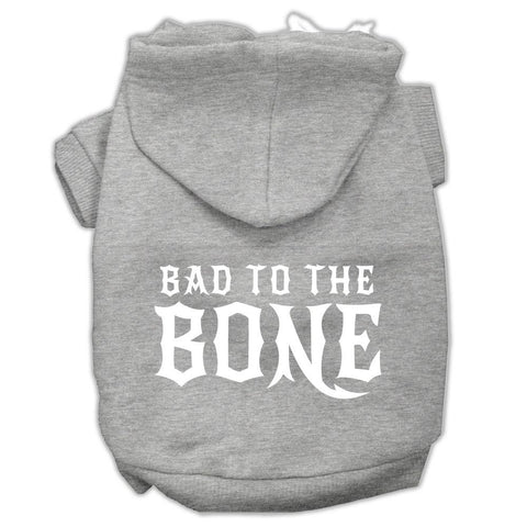 Bad To The Bone Dog Pet Hoodies Grey Size Xs (8)