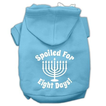 Spoiled For 8 Days Screenprint Dog Pet Hoodies Baby Blue Size Lg (14)