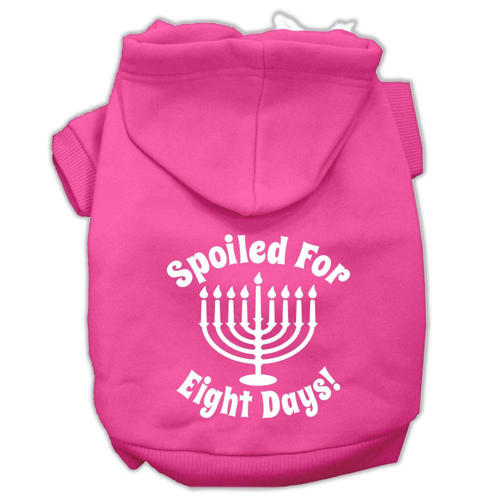 Spoiled for 8 Days Screenprint Dog Pet Hoodies Bright Pink Size Lg (14)