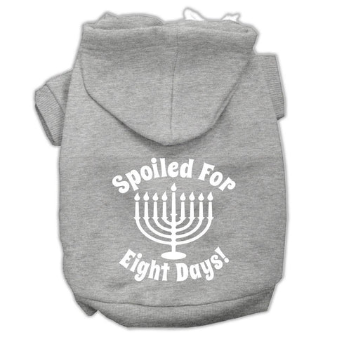 Spoiled For 8 Days Screenprint Dog Pet Hoodies Grey Size Lg (14)