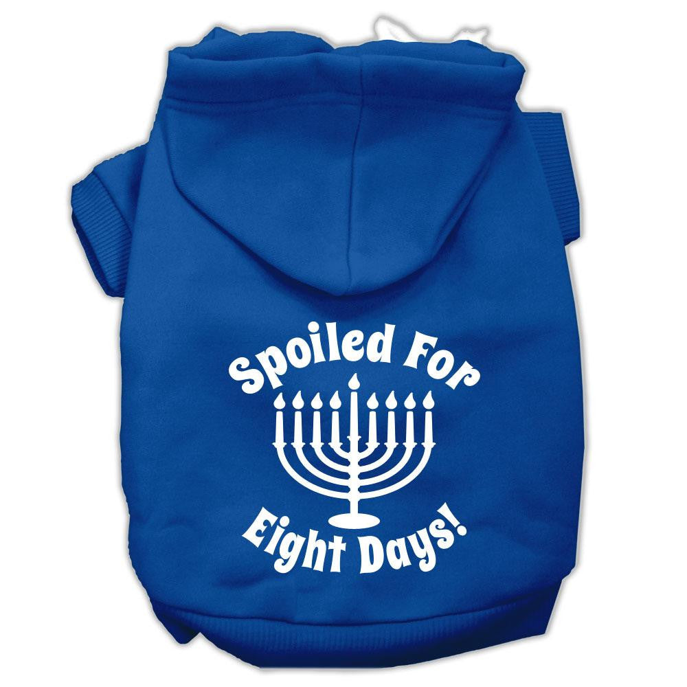 Spoiled For 8 Days Screenprint Dog Pet Hoodies Blue Size Med (12)