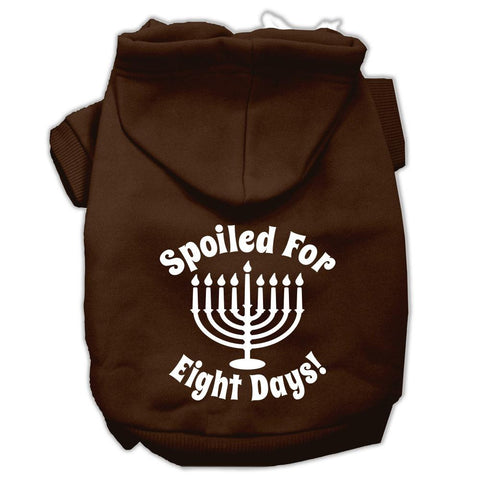 Spoiled for 8 Days Screenprint Dog Pet Hoodies Brown Size Med (12)