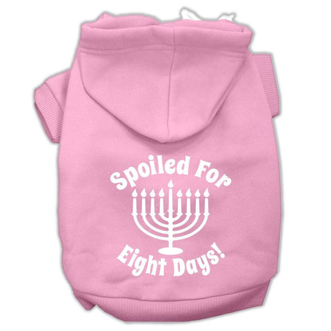 Spoiled For 8 Days Screenprint Dog Pet Hoodies Light Pink Size Sm (10)