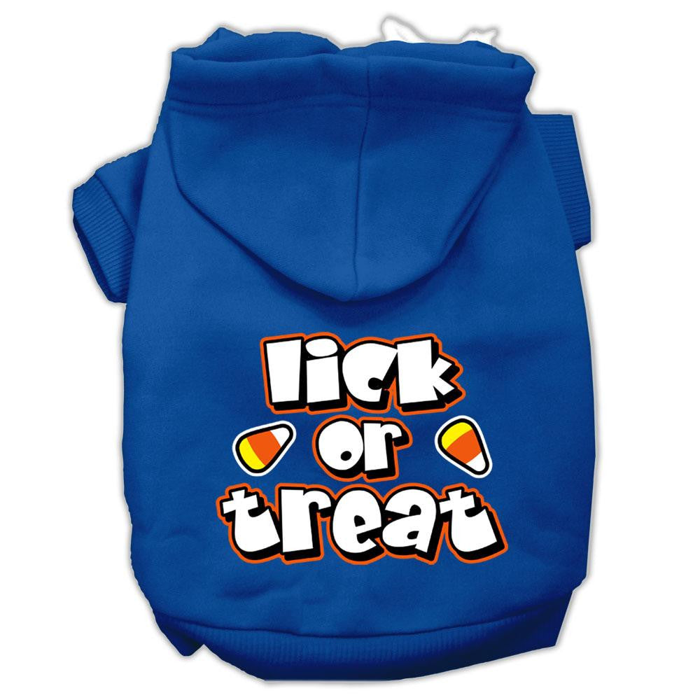 Lick Or Treat Screen Print Pet Hoodies Blue Size Lg (14)