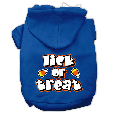 Lick Or Treat Screen Print Pet Hoodies Blue Size Med (12)