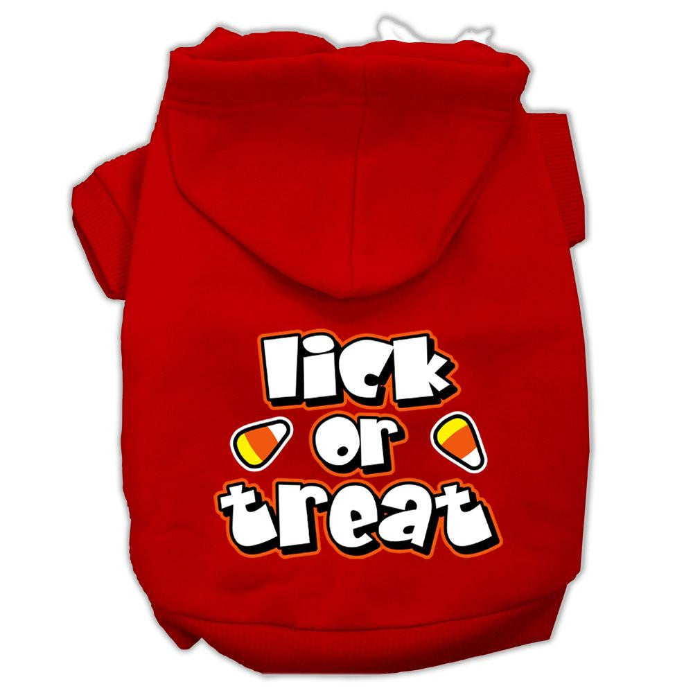 Lick Or Treat Screen Print Pet Hoodies Red Size M (12)