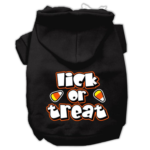 Lick Or Treat Screen Print Pet Hoodies Black XS (8)