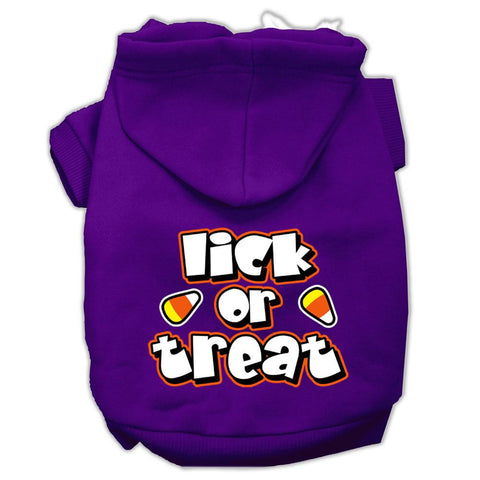 Lick Or Treat Screen Print Pet Hoodies Purple Size XXXL(20)