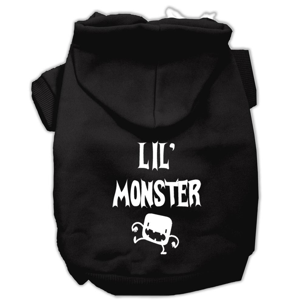 Lil Monster Screen Print Pet Hoodies Black Size XS (8)