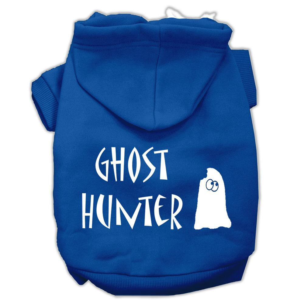 Ghost Hunter Screen Print Pet Hoodies Blue With Cream Lettering Lg (14)