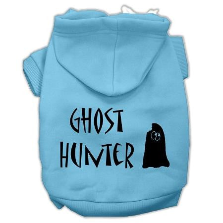 Ghost Hunter Screen Print Pet Hoodies Baby Blue With Black Lettering Sm (10)