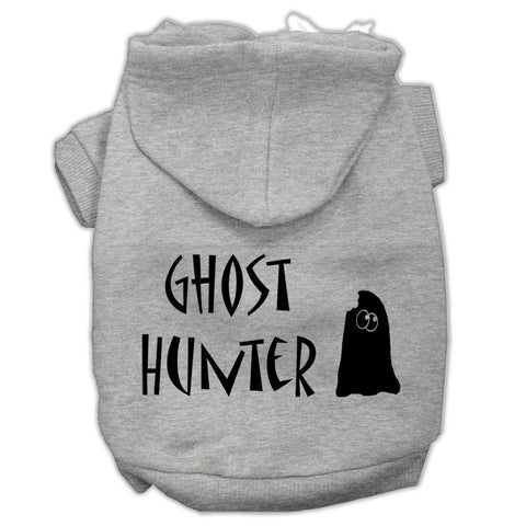 Ghost Hunter Screen Print Pet Hoodies Grey With Black Lettering Xs (8)