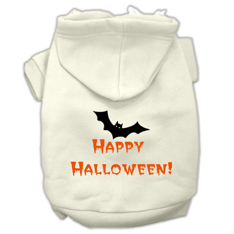 Happy Halloween Screen Print Pet Hoodies Cream Size L (14)