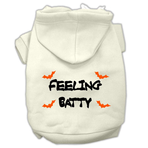 Feeling Batty Screen Print Pet Hoodies Cream Size Med (12)